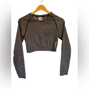 Gymshark Vital Seamless Long Sleeve Crop Top Women's Size Large Gray